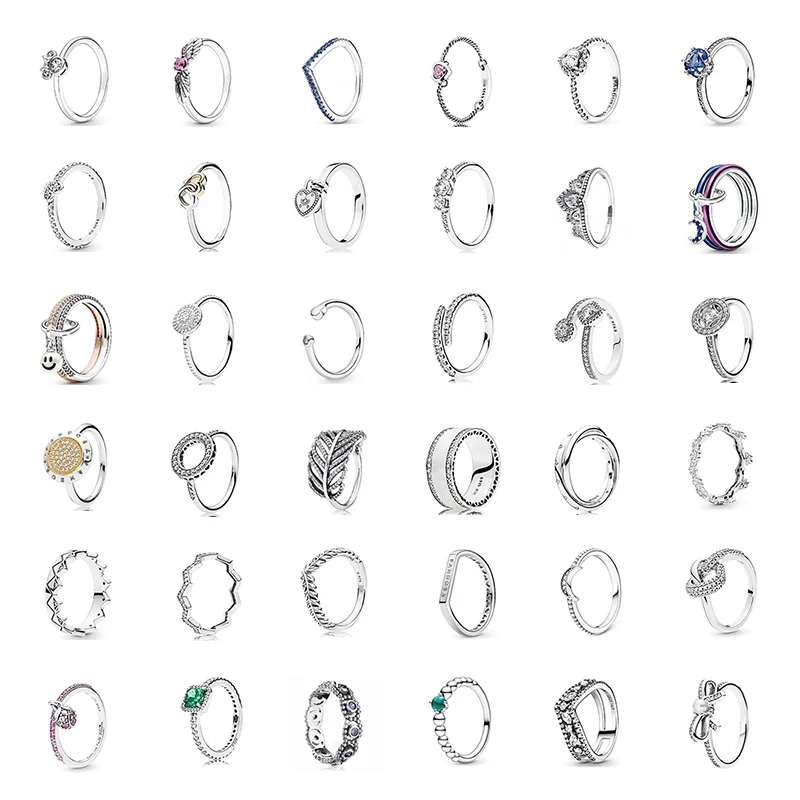 Винтажное серебряное кольцо в форме цветка, перьев, жемчуга, луна, блестящая 1:1, серебряное кольцо, женское Европейское 925 Серебряное украшение