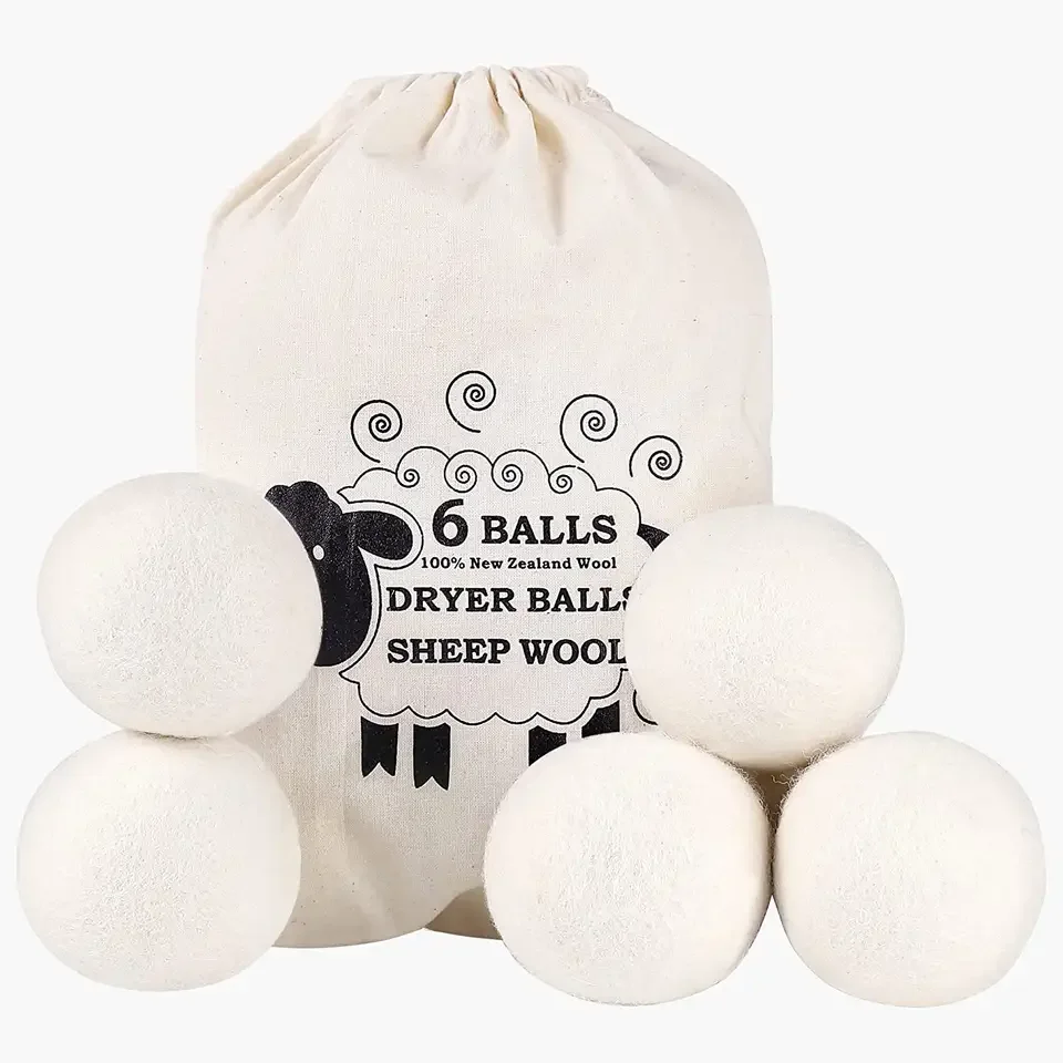 Best selling 6 pack 100% xl new zealand wool eco laundry felt wool dryer balls