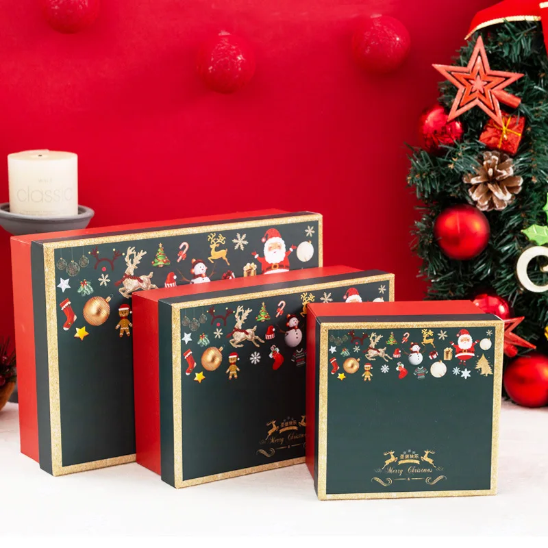 Custom Printed Gift Paper Package Box with Carry Bag Set Christmas Gifts Paper Packaging Sets Boxes and Bags with handle
