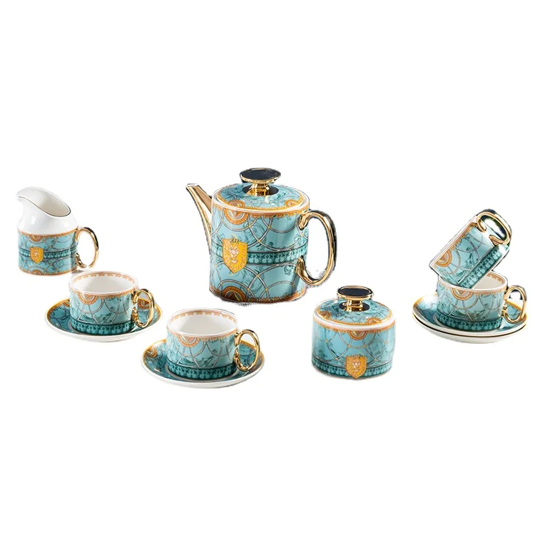 European Royal Coffee Cup Set Luxury Bone China Tea Set With Teapot