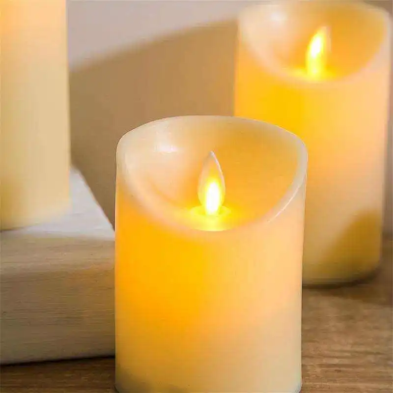 Flickering Flameless Candles Realistic Led Candle With Remote Control Timer Battery Operated Electronic Led Candle