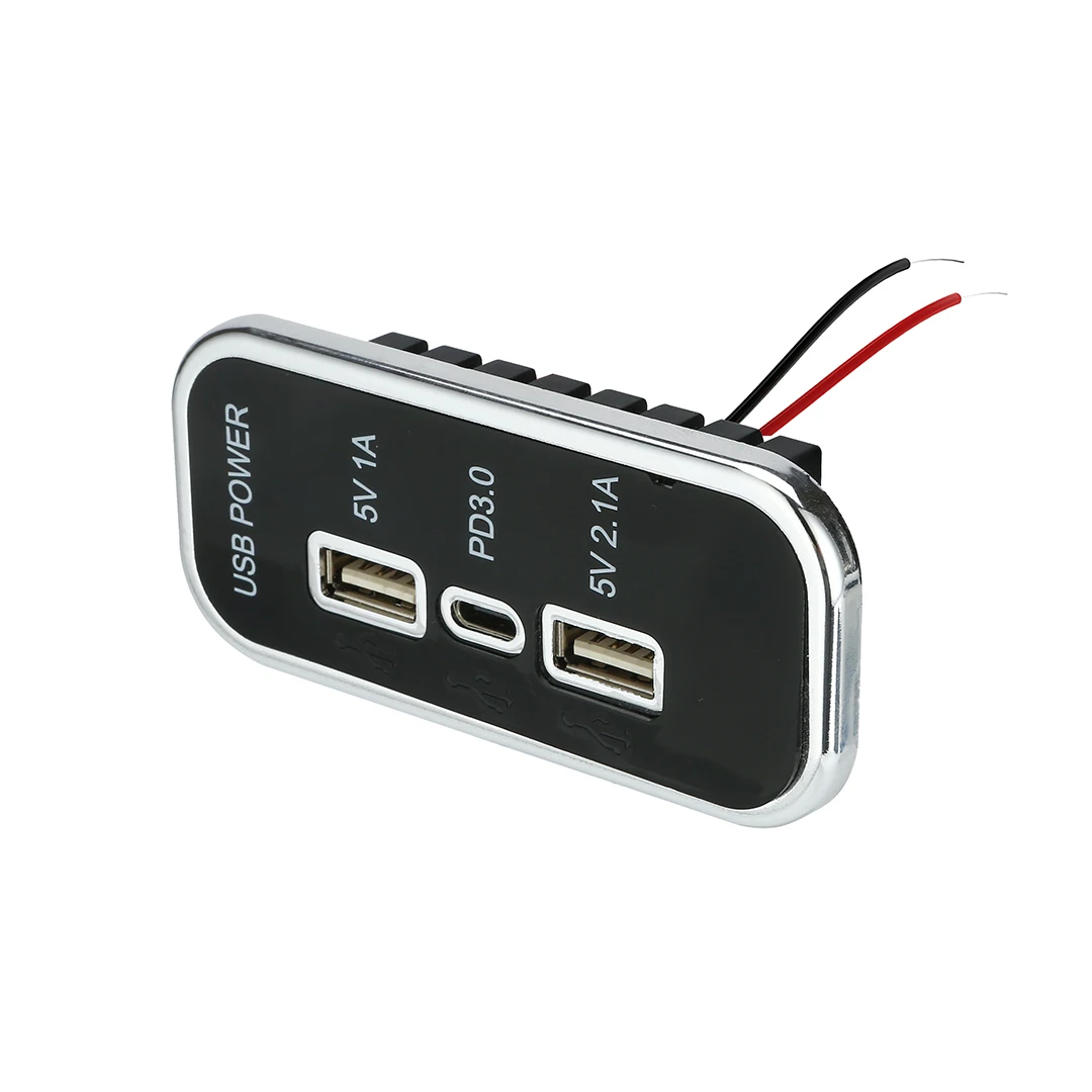 12V 24V Pd Dual Usb 3 Port Triple Usb Power Socket Charger
