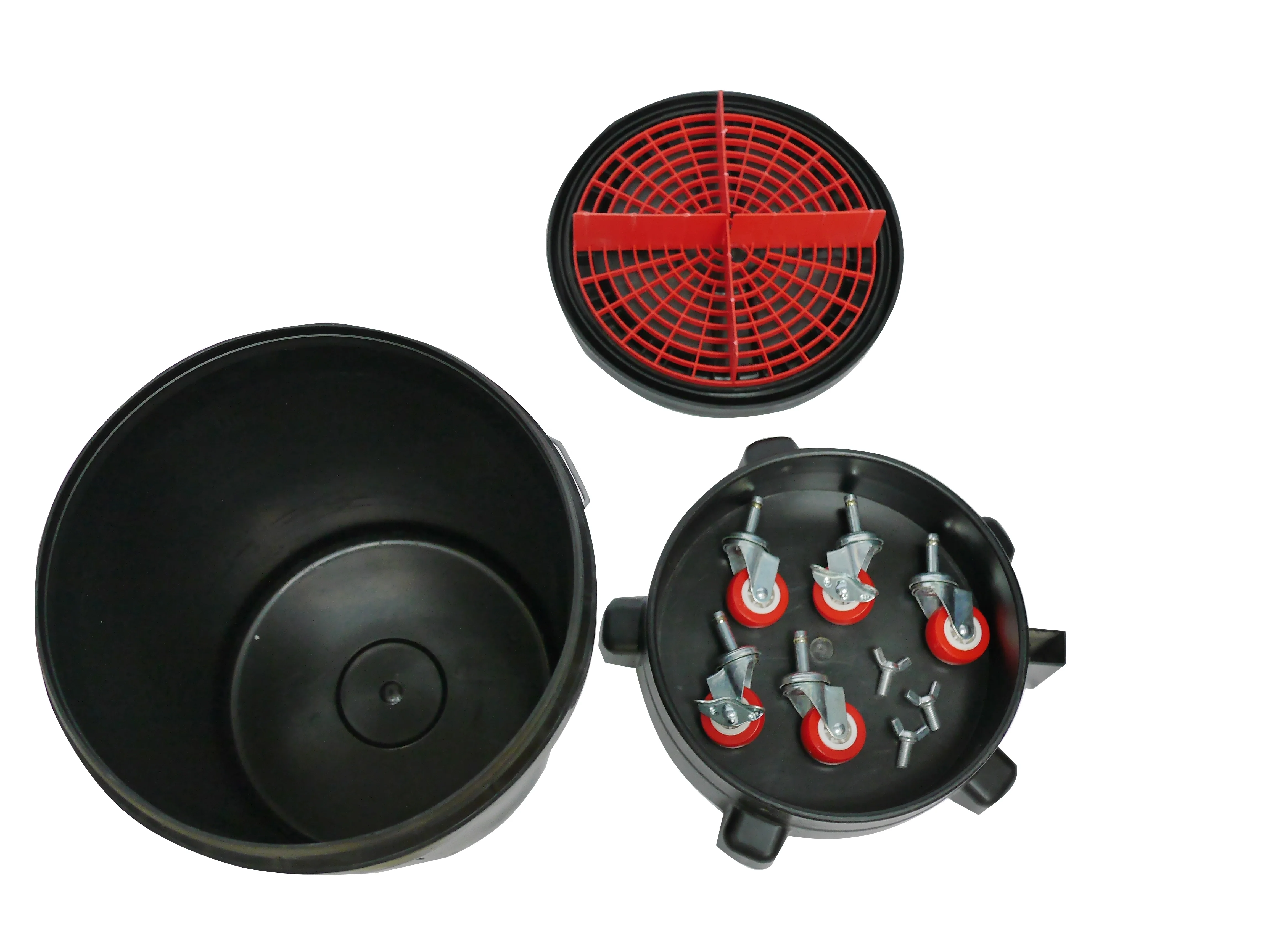 Plastic Bucket Dolly With 5 Wheels and 2 Locking Casters For Easy Car Washing Trolley Dolly Heavy Duty