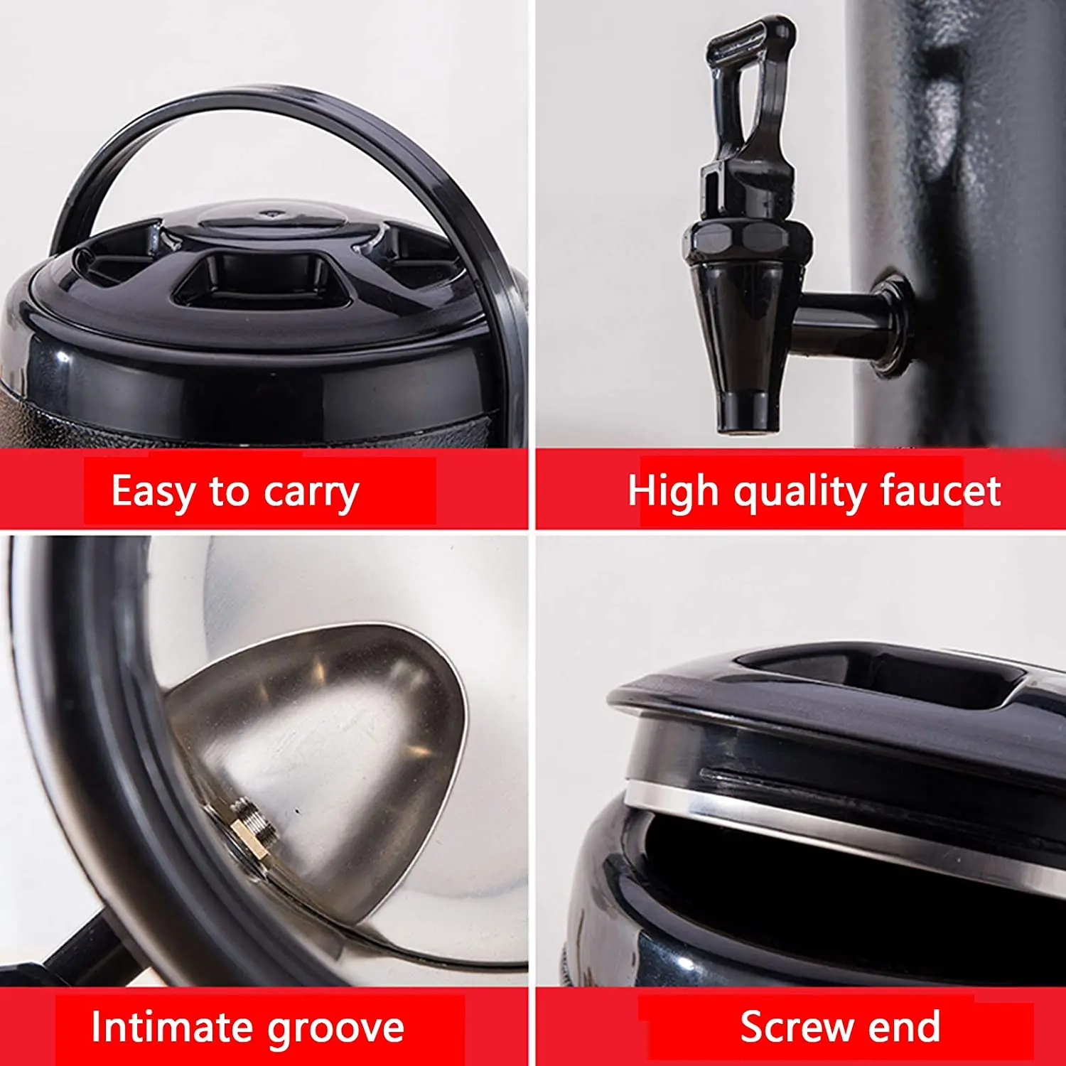 Custom ODM Stainless Steel Insulated Beverage Dispenser 10 Liter/2.64 Gallon with Spigot for tea and coffee