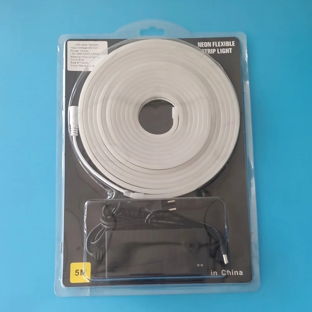 DC12V Waterproof IP65 PVC Silicone Body Smart Neon Strip Kit 5 Meters Flexible Led Neon Light With Led Driver