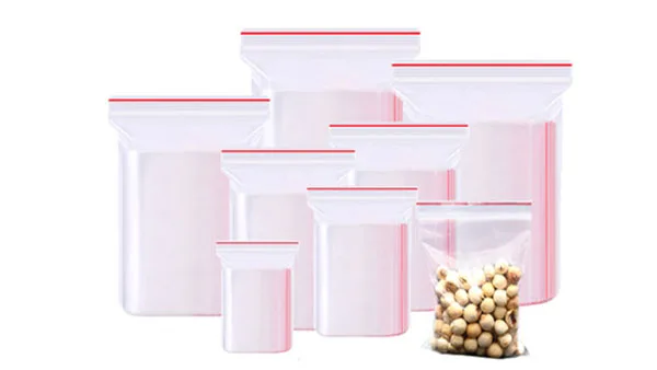 LDPE plastic food packaging transparent zipper poly bag