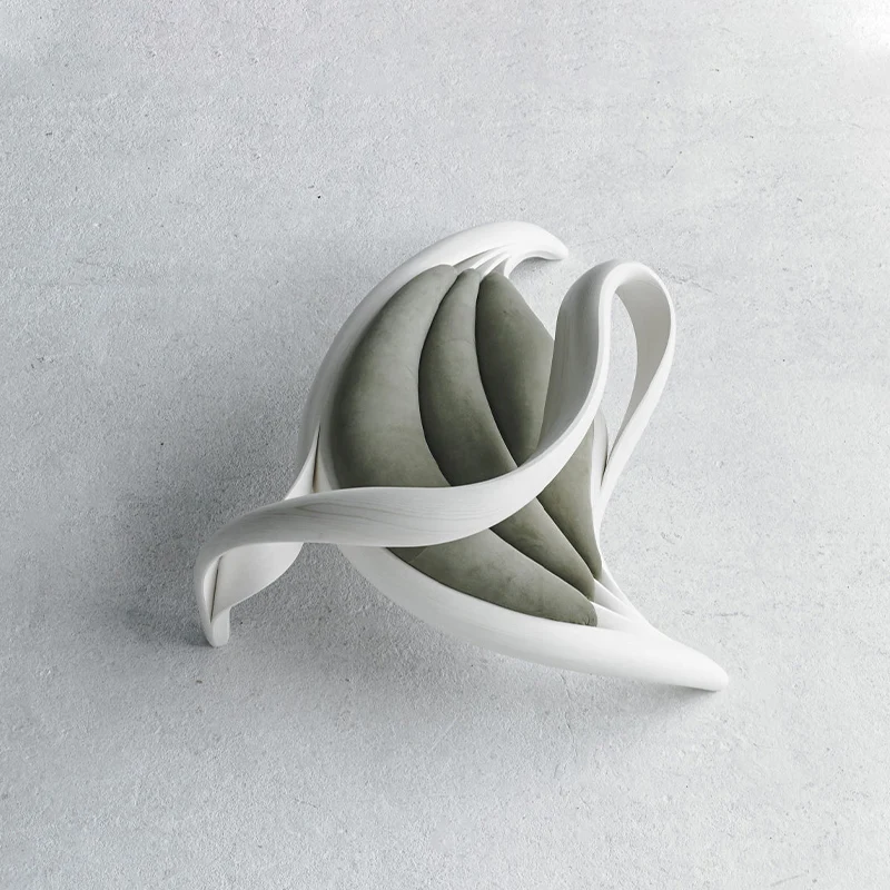 Handmade Italian minimalist solid wood armchair, modern minimalist velvet cushioned chair