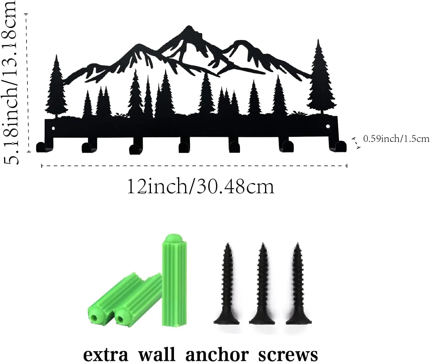 OEM Metal Key Organizer Rack with 7 Hooks Wall-Mounted Home Use in Bathroom Kitchen Office & Hallway Hanging Clothing Home Use