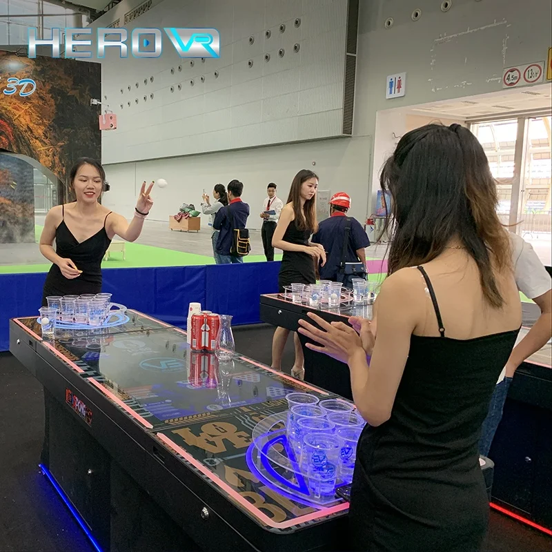 Internet Bar Ktv Multiplayer Sport Craft Game Floating Beer Pong Game 8Ft Giant Beer Pong Table Machine