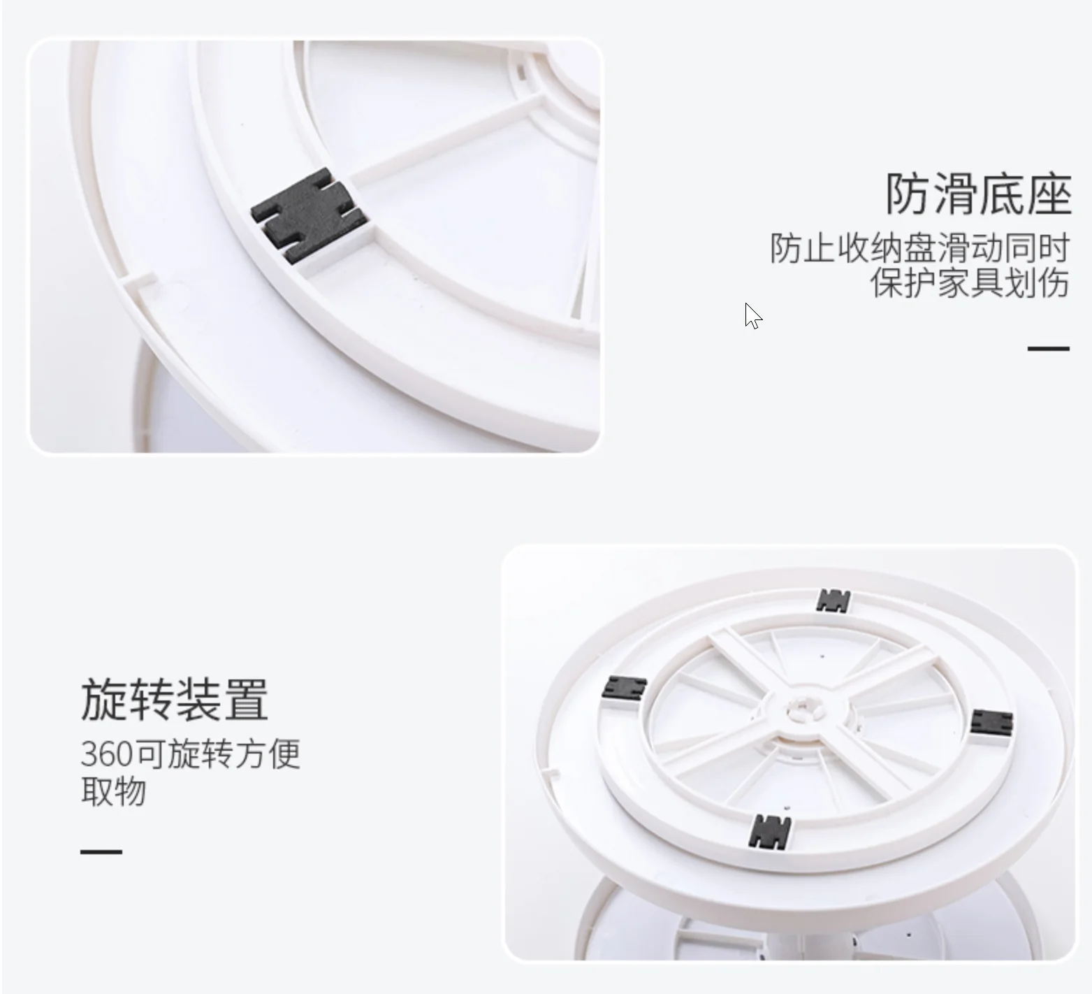 2-Tier Height Adjustable Kitchen Cabinet Turntable Lazy Susan 360 Degree Rotating Spice Rrack Organizer