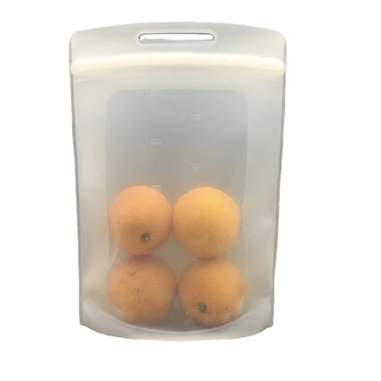 Wholesale durable silicone reusable leakproof bags in fridge reusable food storage bag