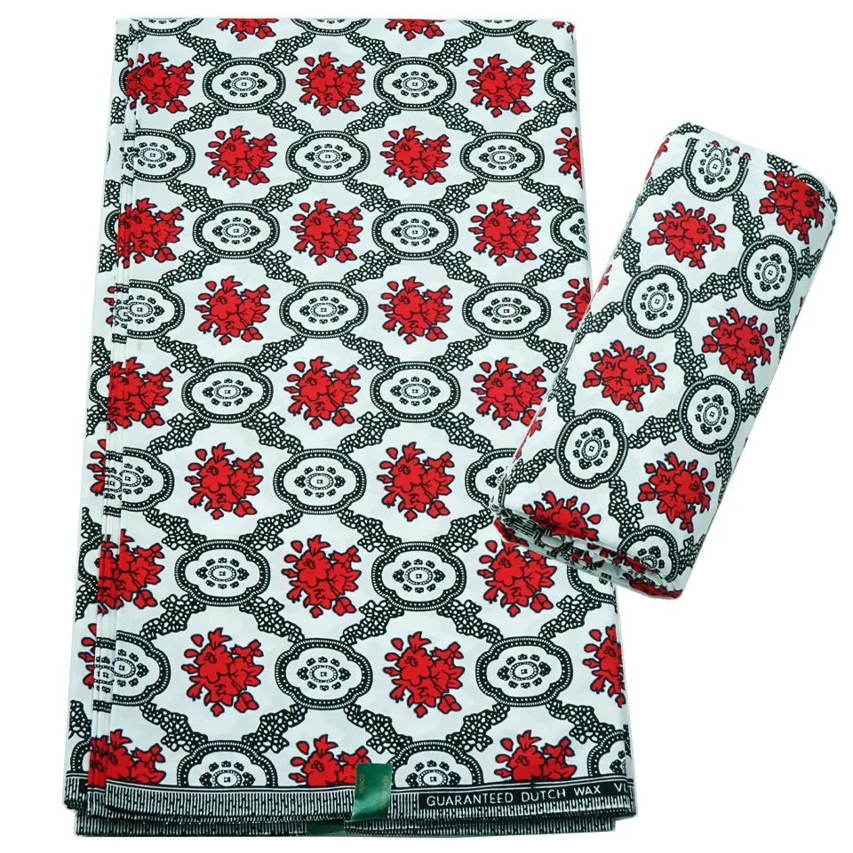 African Ankara Wax 6 Yards 100% Cotton Dutch Wax Print Wax Fabrics For Garment