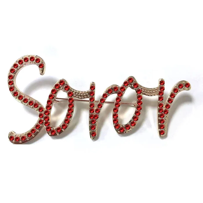 Customize Design Beautiful Pearl Rhinestones Soror Brooch