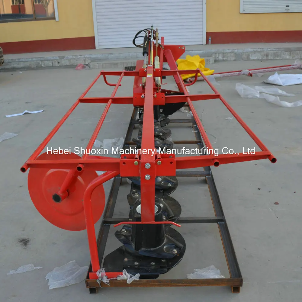 ShuoXin agricultural machine 4 5 6 7 discs finger wheel pasture grass cutting rotary disc tractor PTO mower