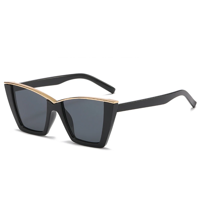 Lmamba 098 Fashion trend  famous brands cat-eye sunglasses premium sense INS modern retro square frame sunglasses unisex