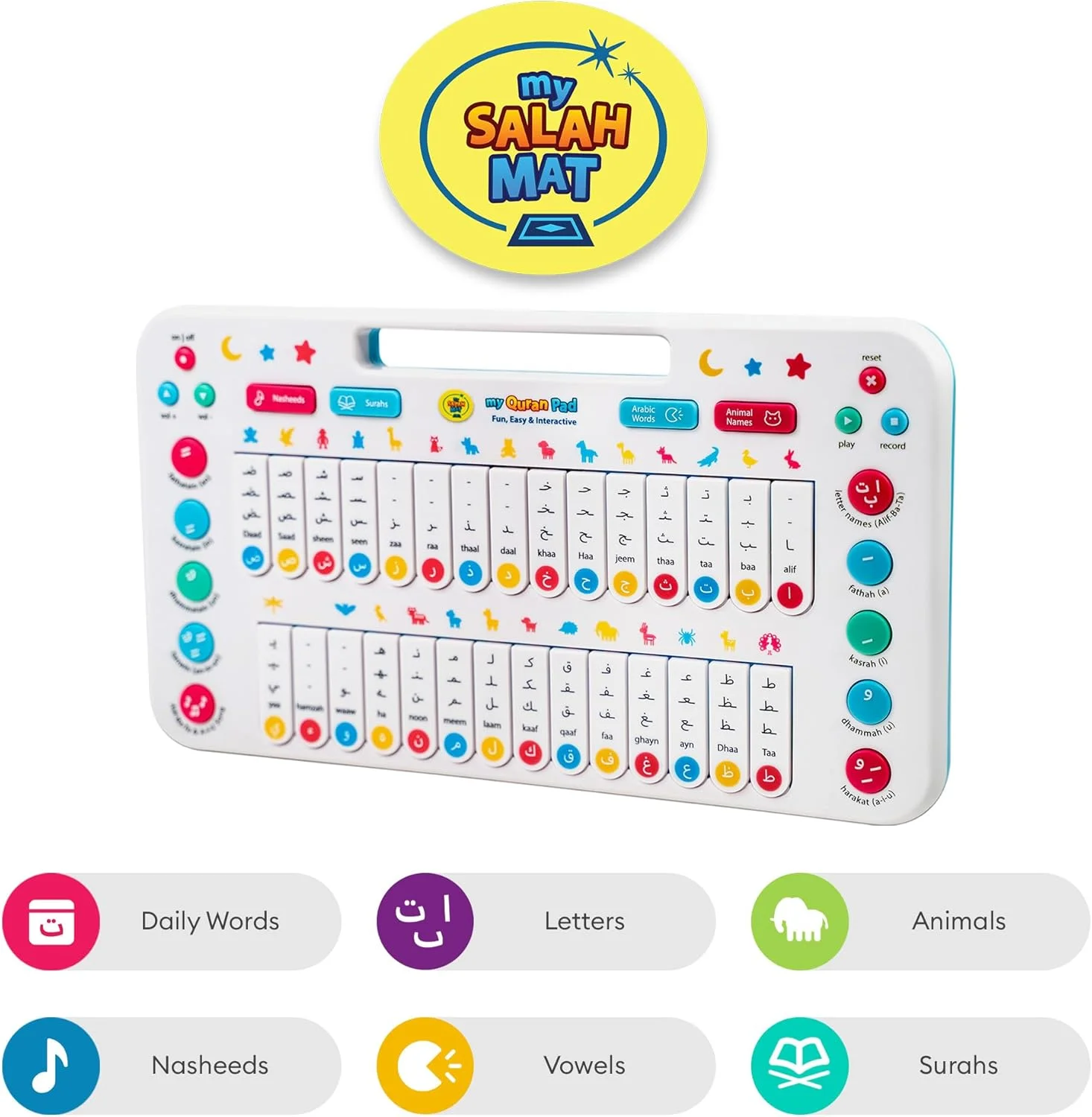 My Quran Pad Smart Interactive Educational Toy Kids Teach Arabic Alphabet Daily Words Animal Names Fun Muslim Learning
