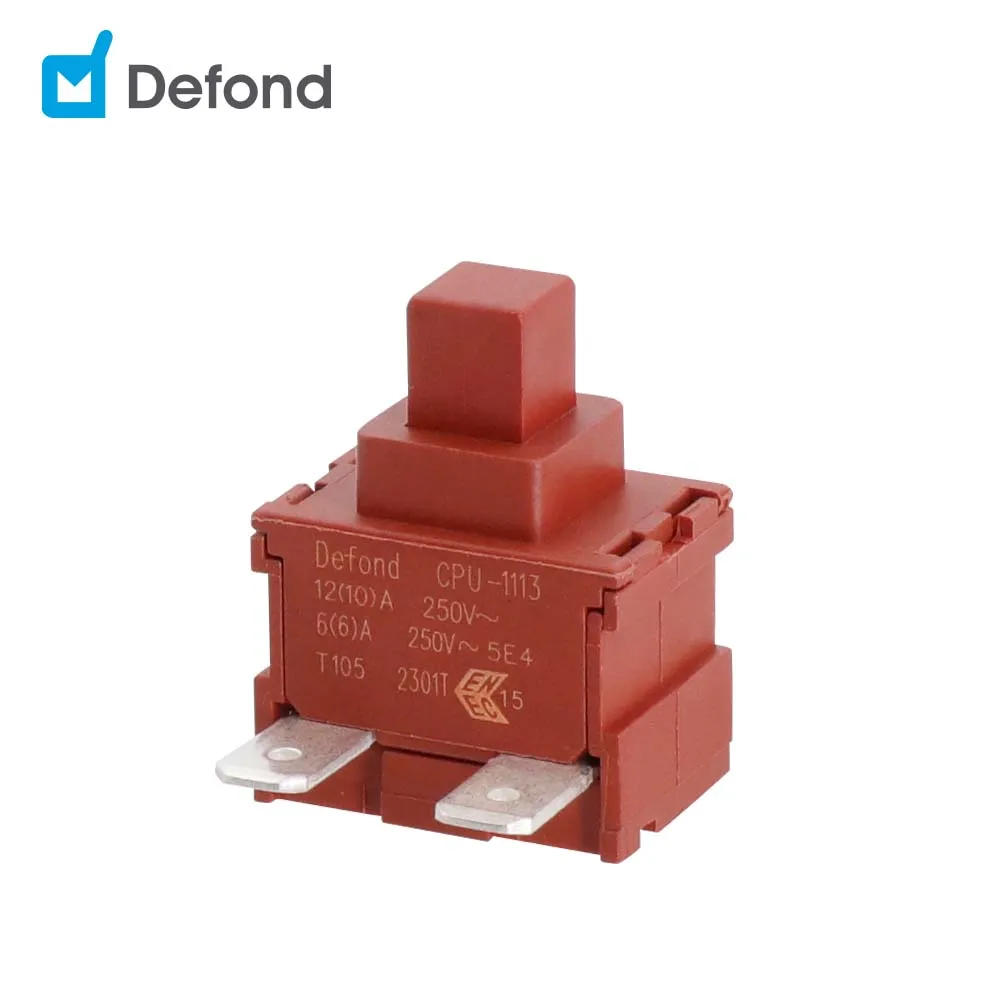 IP30 12a 6a 250vac SPST Defond CPU-1113-0-ABG21-01R pushbutton switch task on/off 1P1T 2 position push button switch
