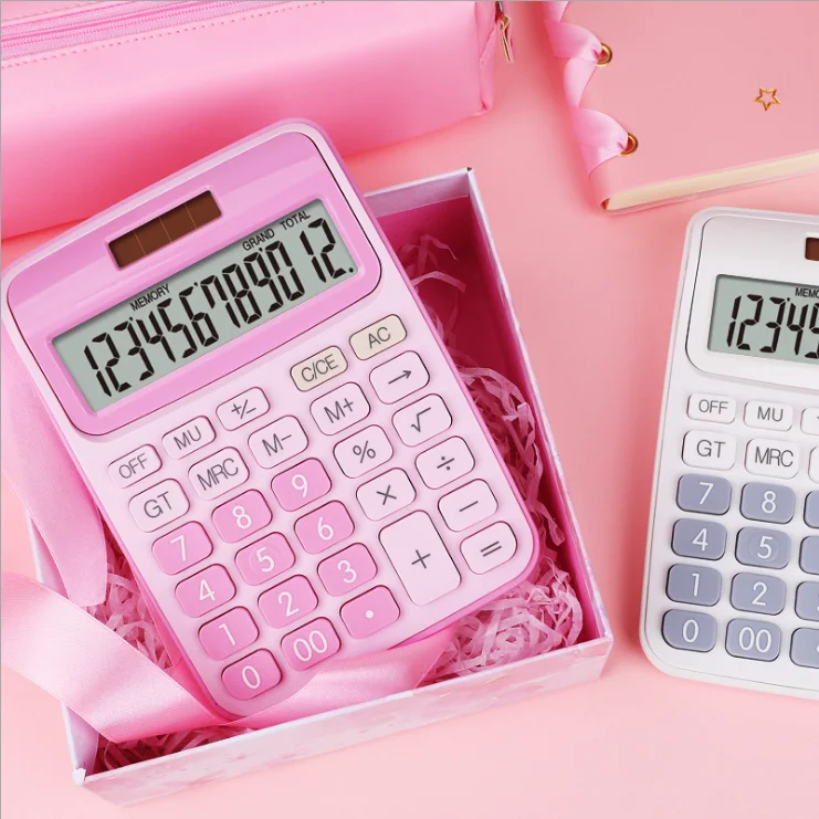 
Battery and Solar Dual Power Plastic 12 Digit OEM Customized Cute Calculator 