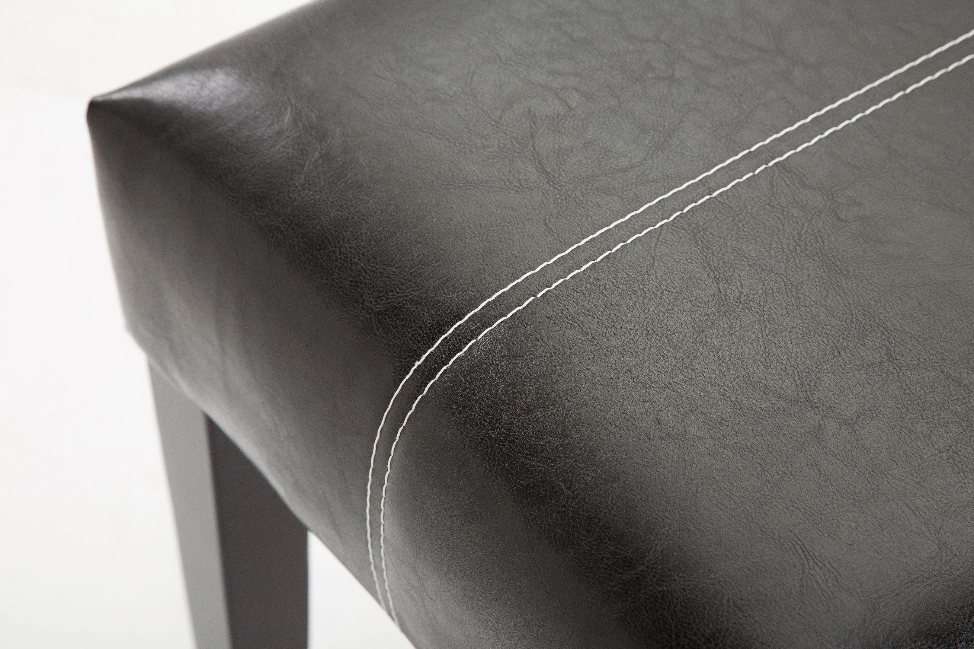 Подножка классического дизайна из искусственной кожи коричневого цвета с мягкой подставкой из массива дерева для гостиной и спальни