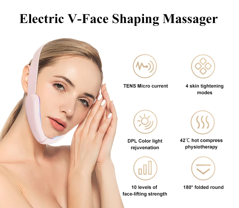Face Lifting Device Electric V Face Machine Slimming Vibration Double Chin Reducer  Electric V Face Shaping Massage