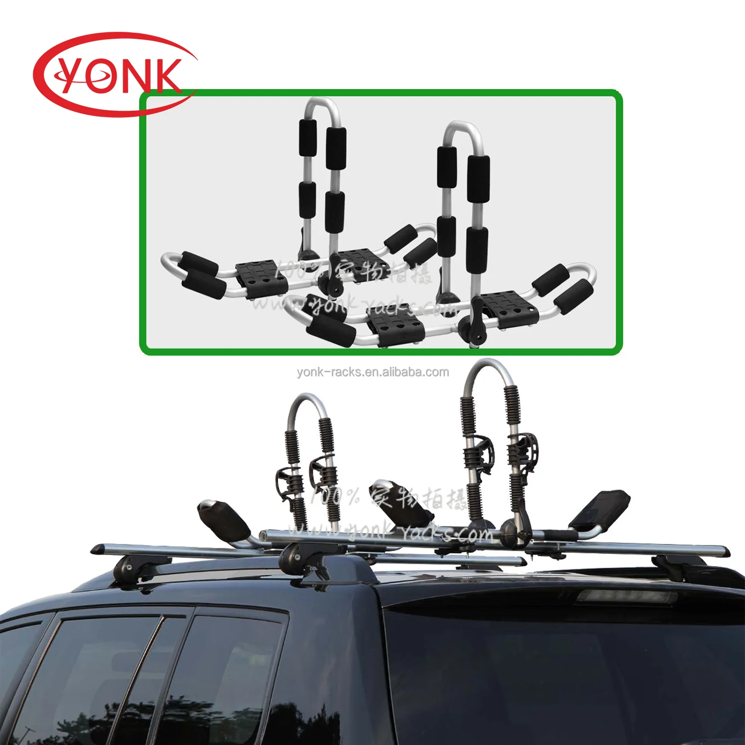 Двойные складные стеллажи Yonk Для Каяка фиксированные для комплект из 2 стеллажей с 4 ремешками