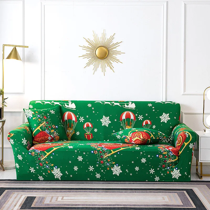 Christmas Design Printed  Universal Stretch Cover Sofa 1-4 Seater Sofa Cover