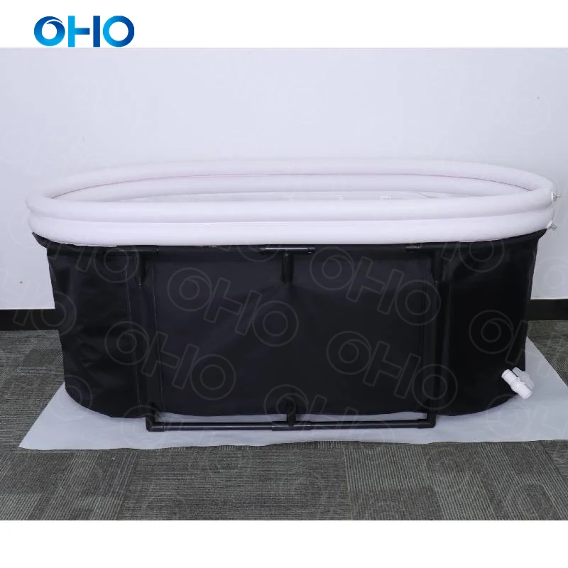 OHO 2024 New Trend Double Air Ring Portable Ice Bath Tub with red light Factory Direct Sale can Custom size logo