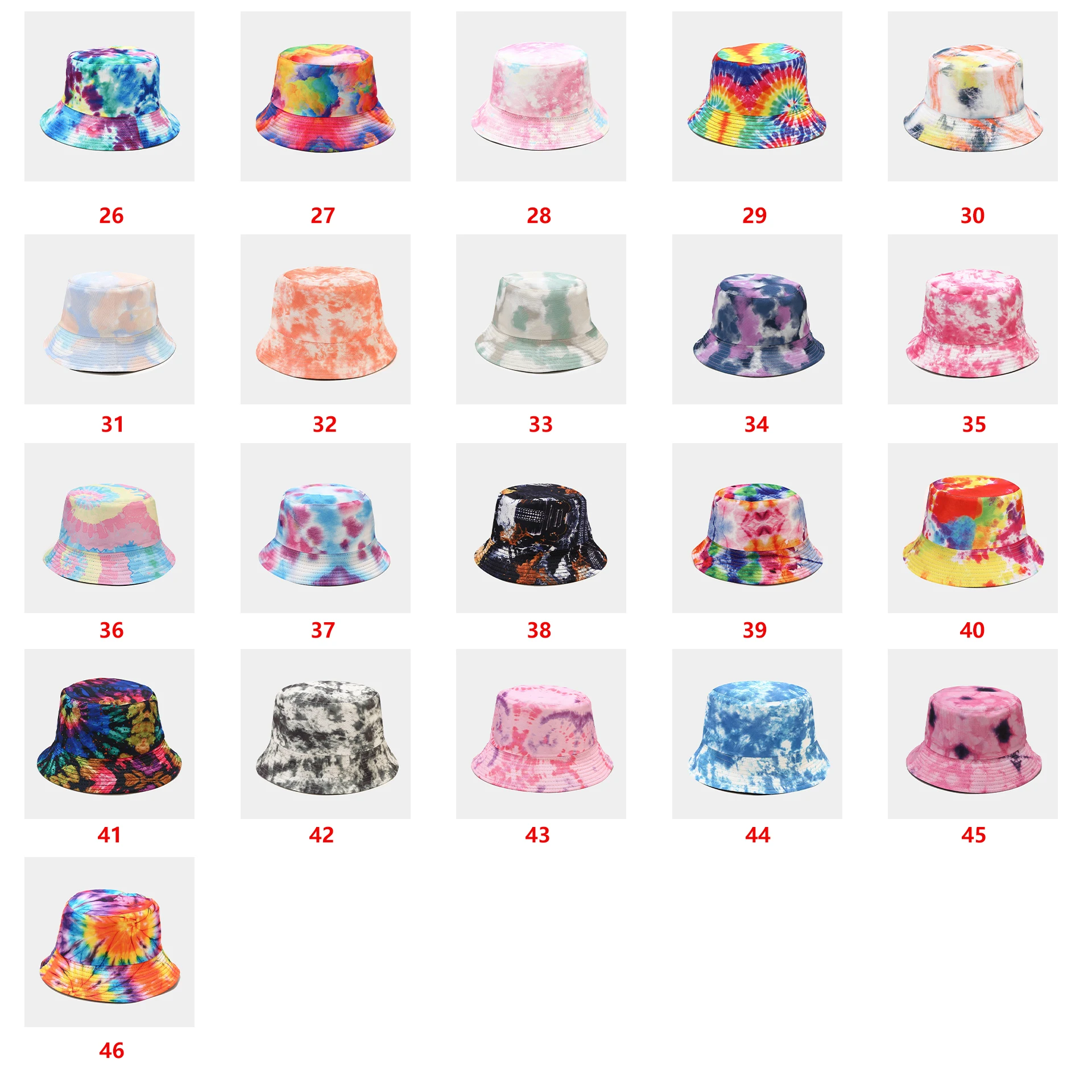 DDA439 Double Sided Sun Caps Summer Travel Colorful Cotton 3D Printed Fisherman Hat Womens Mens Reversible Tie Dye Bucket Hats