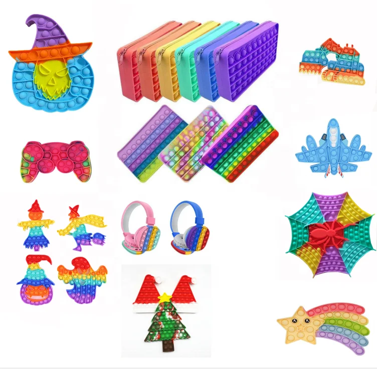 
New Large Jumbo Juguet Big Pops Its Fidget Toy Pencil Case Pouch Bag Halloween Christmas Fidget Toys Game Giant Handbag Popits 