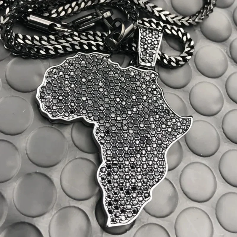 Hip Hop Jewelry Pass Diamond Tester Cool Bling Iced Out D Color VVS Moissanite Diamond Africa Map Pendant For Chain Men Women