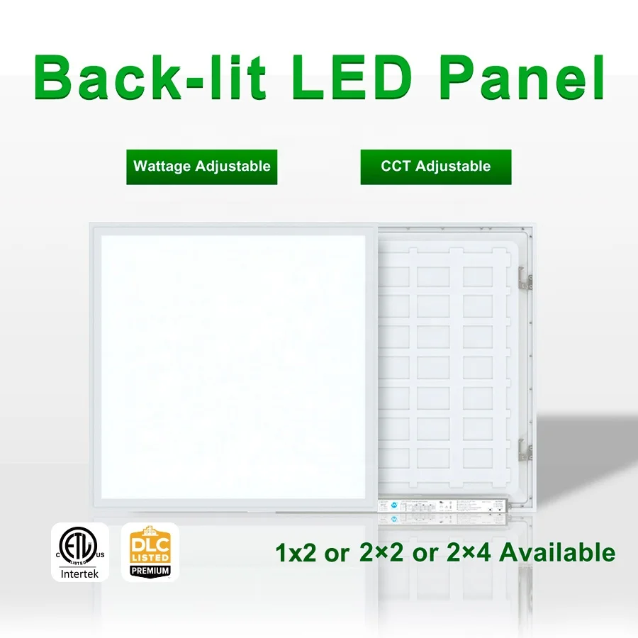 High Lumen Slim Panel 1x4 2x2 2x4 Power Selectable 30W 40W 50W 60W 3000K 4000K 5000K Dimming CCT Changeable  LED Panel Light