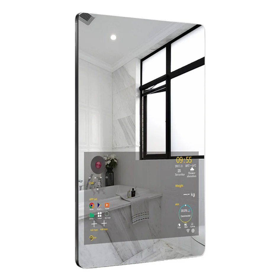 10.1 inches Wall Mounted Fitness Magic Mirrors Vertical Digital Advertising Mirror Booth Fitting Touch Screen LCD Smart Mirror