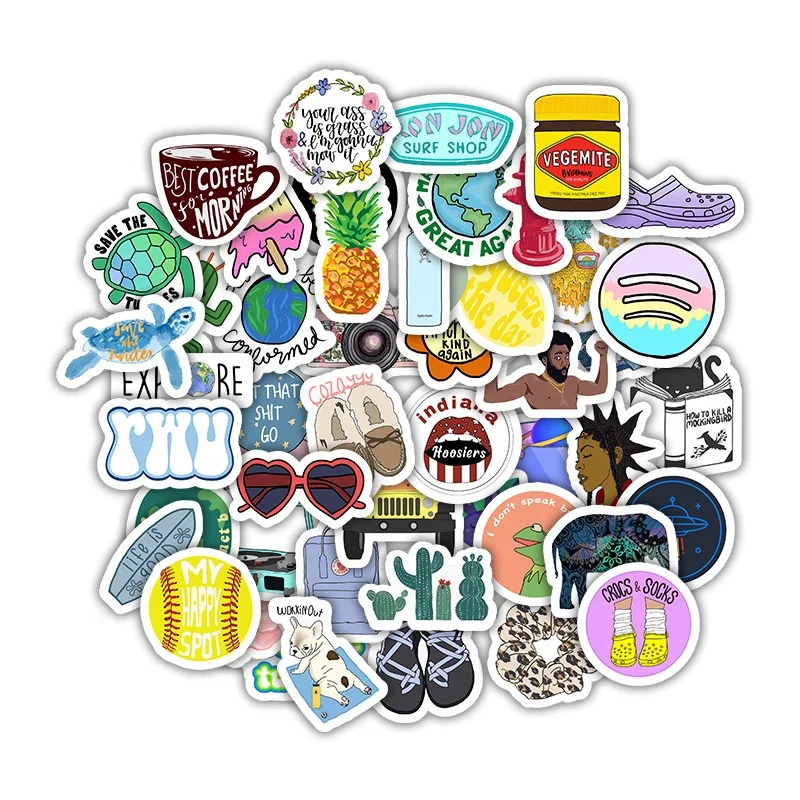 50 Pcs Cute Laptop Stickers Waterproof Vsco Stickers For Teens Girls Water Bottles Skateboard