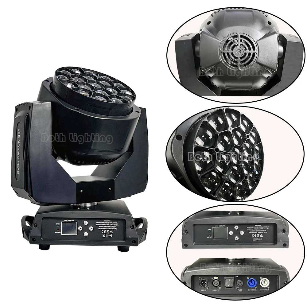 Bothlighting 450W 19x15w Bee Eye Pixel Led beam wash Moving Head Light sharpy light ZOOM and Rotation DMX 512