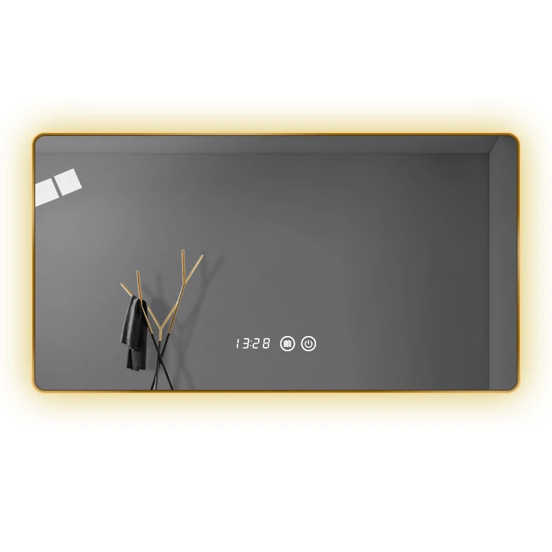 Modern frame led Rectangle Wall Mirror Bath Lights Waterproof large  Backlight Anti-fog  Spiegel Square Smart Bathroom Mirrors