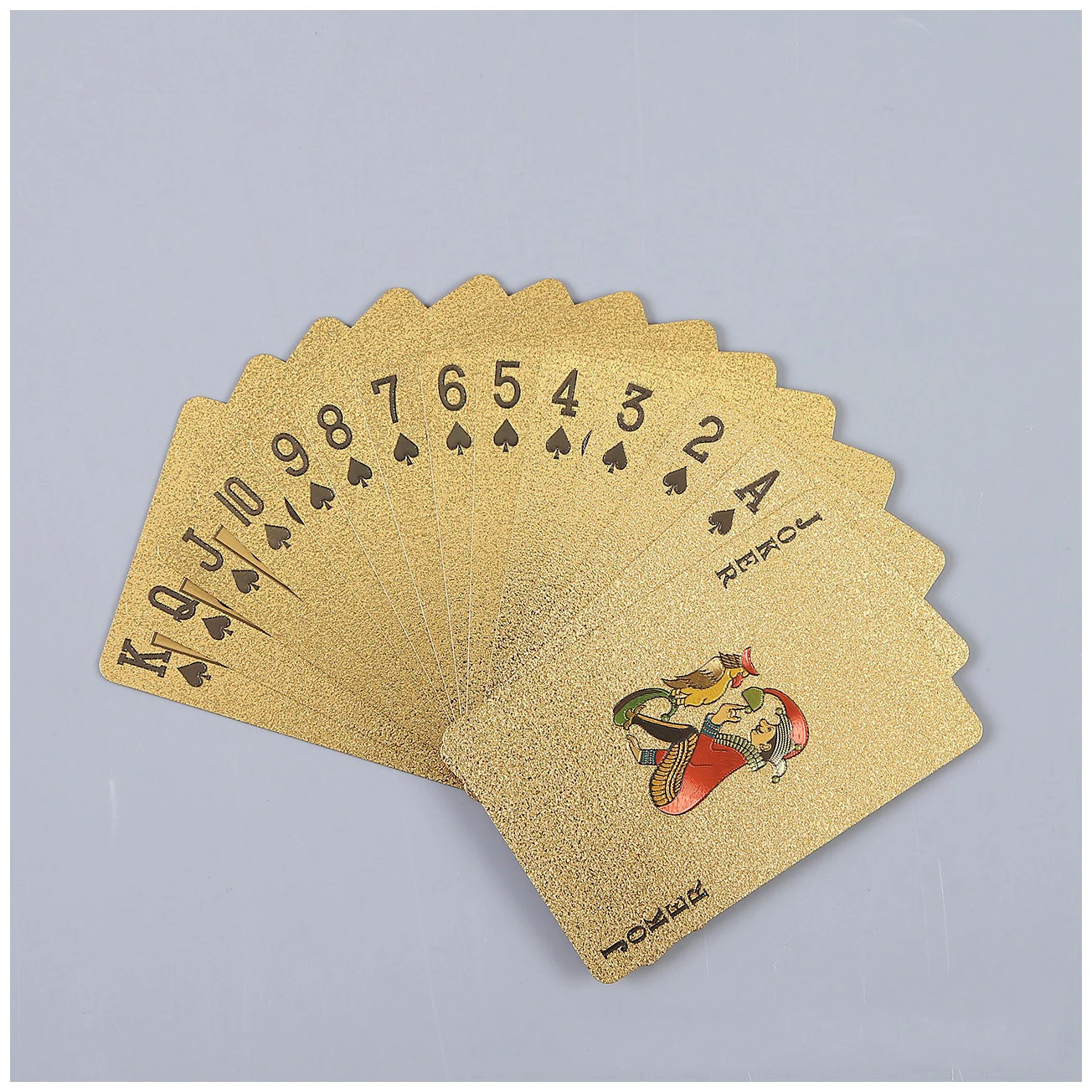 Table Games Durable Waterproof Plastic Playing Cards Gold Foil Poker Golden Poker 24k-Gold Foil Plated Playing Cards Deck Gift