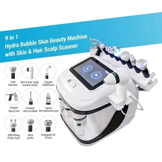 9 in 1 Hot Selling Waterproof Facial Cleaning and Firming Device Large Bubbles Enhance Skin Management Targeted for Nose