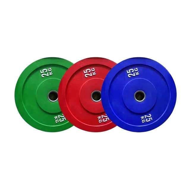 Commercial Gym Use Fitness Weight lifting LB  Rubber Color Colorful Bumper Plate Weight Plates Disc Discs