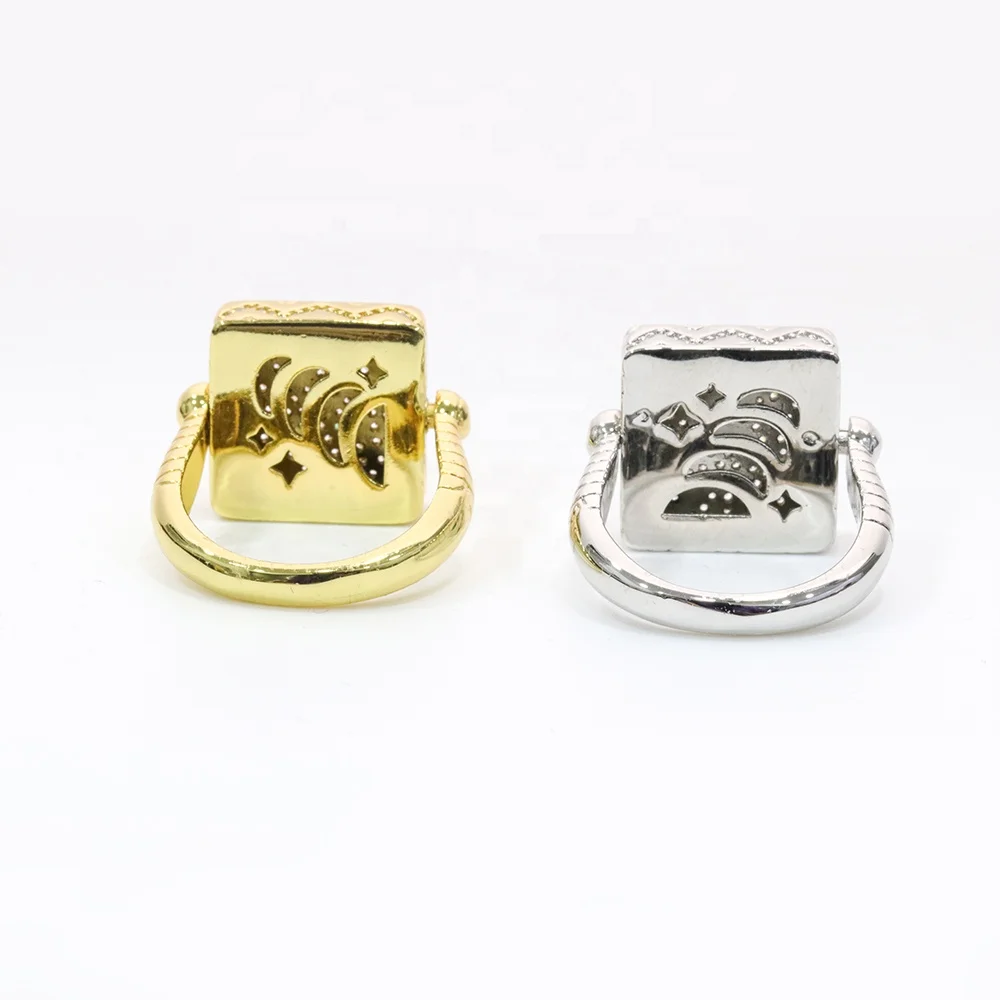 Fashion Style high quality 18k Gold Plated Micro Pave CZ Lion Face  Ring For Men