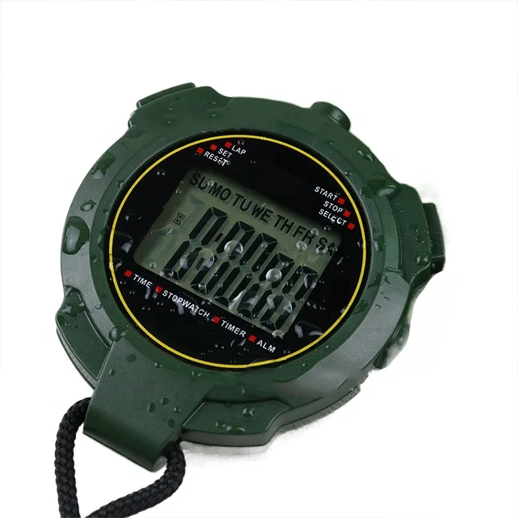 Waterproof Digital LCD Stopwatch Sports Counter Chronograph Timer Watch water resistant