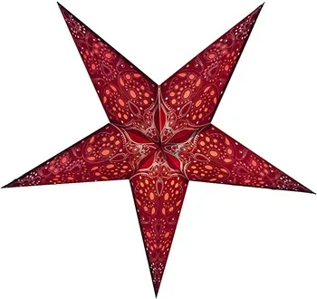 Синий бумажный фонарь со звёздами в стиле бохо с рисунком батареи