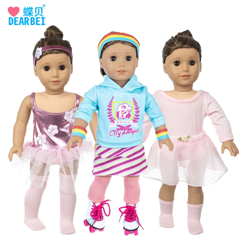 Amazon Explosive Doll Clothes 18 Inch American DOLL Dress Up Dress Suspender Small Flower Skirt Toy Doll Yarn Skirt