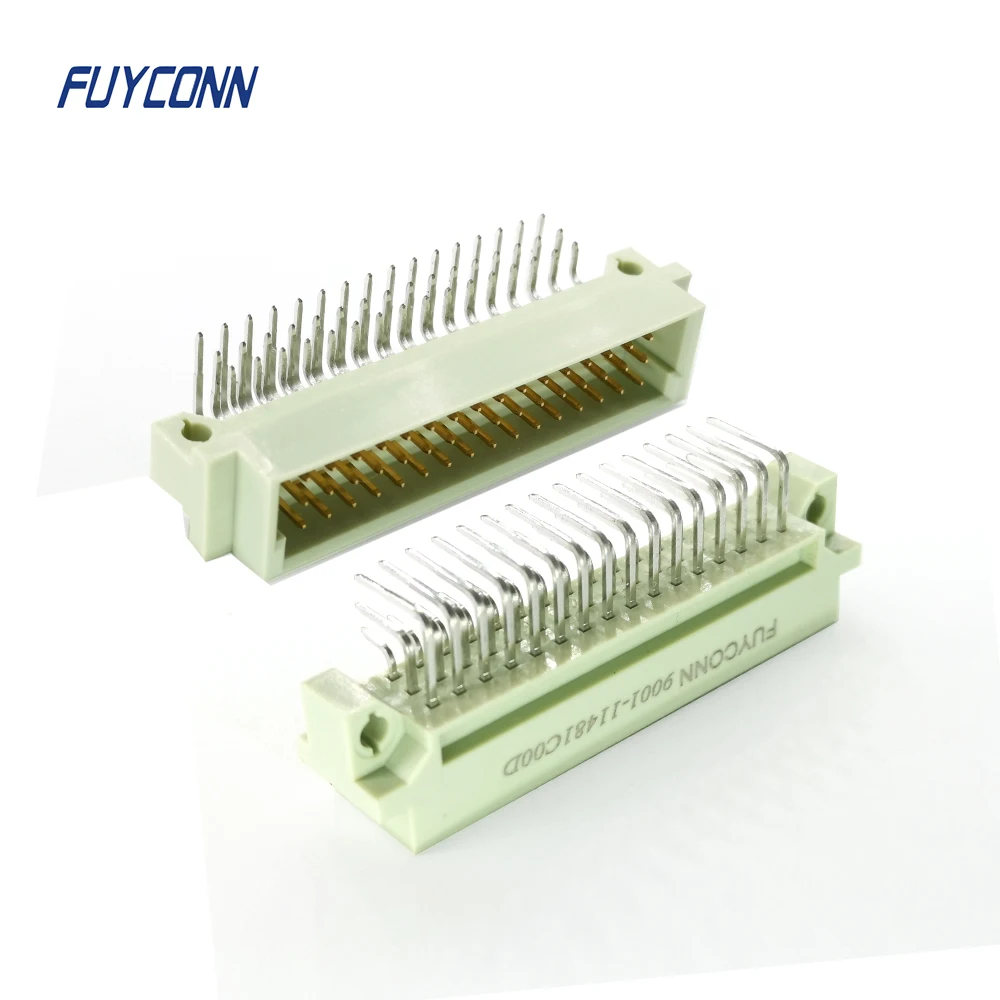 3*16 32 48 pin Male Euro connector with 2.54mm or 5.08mm pitch, B Type 3 rows 16P 32P 48P Right Angle PCB DIN41612 Connector