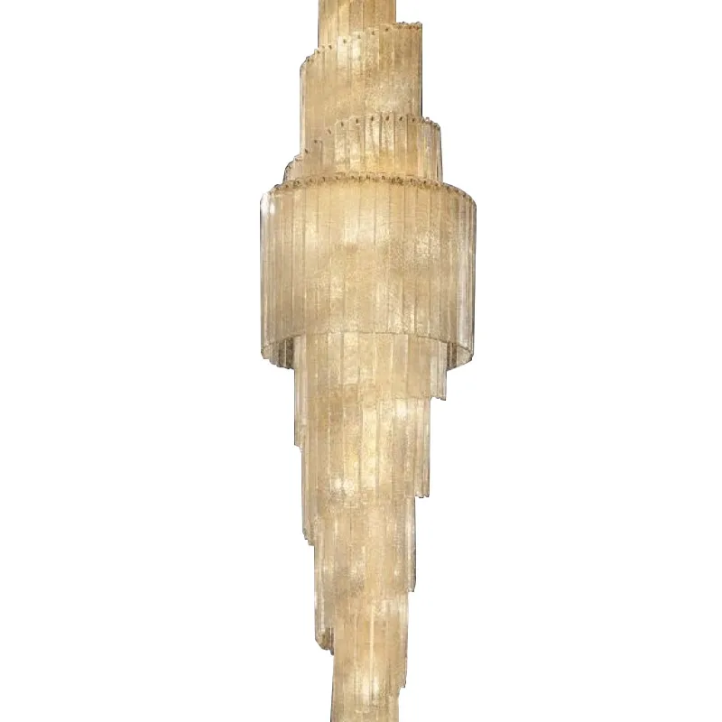 Wholesale Italian Gold Crystal Lightings Home Hotel Decor Modern Chandelier Ceiling spiral Luxury Hanging Lights For Staircase