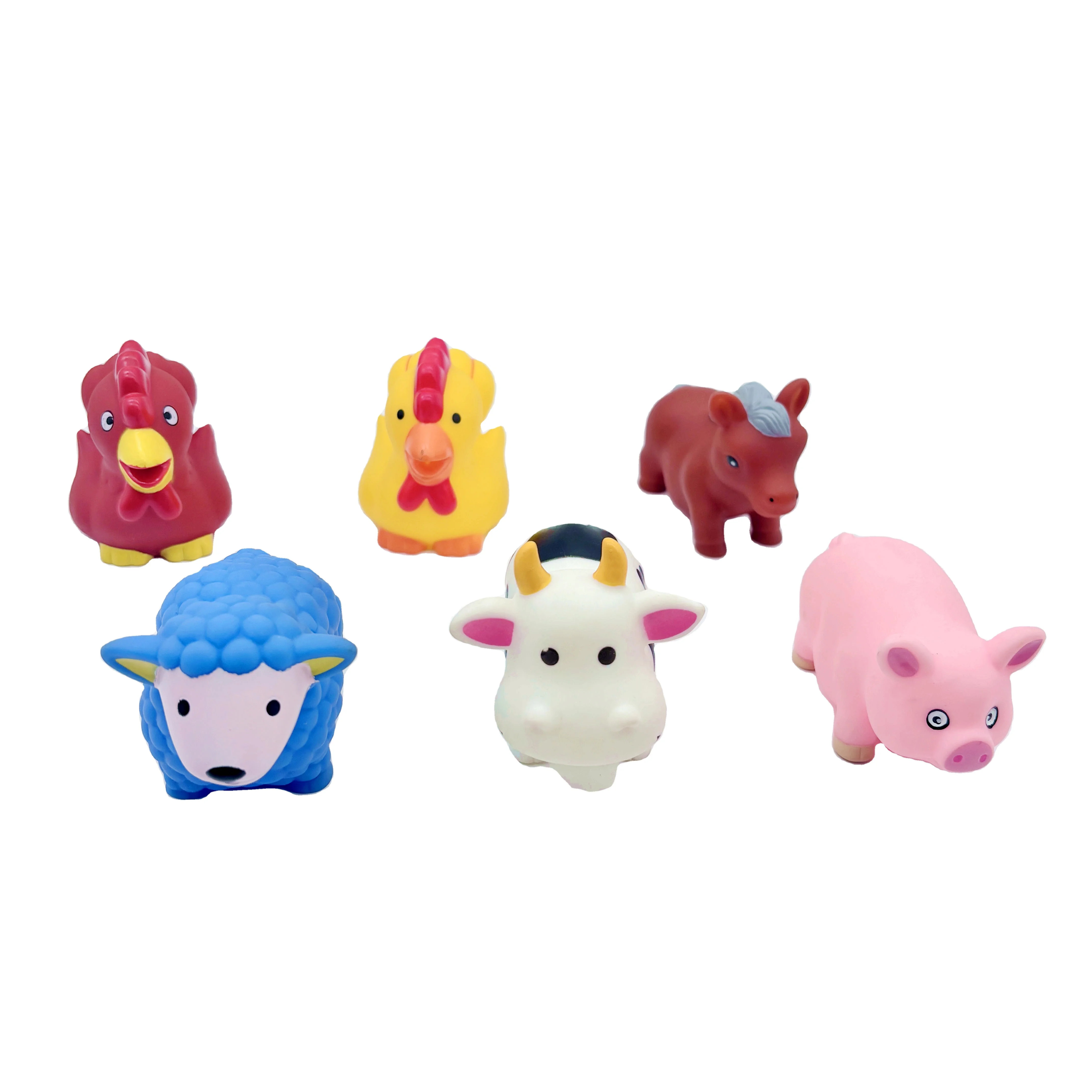 Floatable novelty small cartoon cute soft rubber animal kid bathtub toy water gun funny swimming interactive toy for children