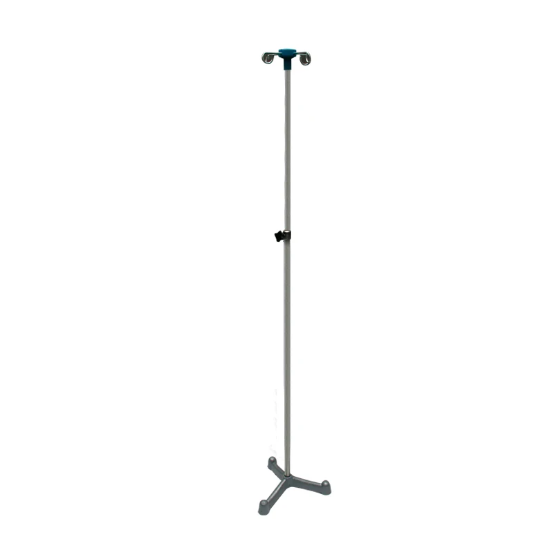hospital furniture medcal infusion stand IV pole stainless steel drip stand adjustable with 4 hooks