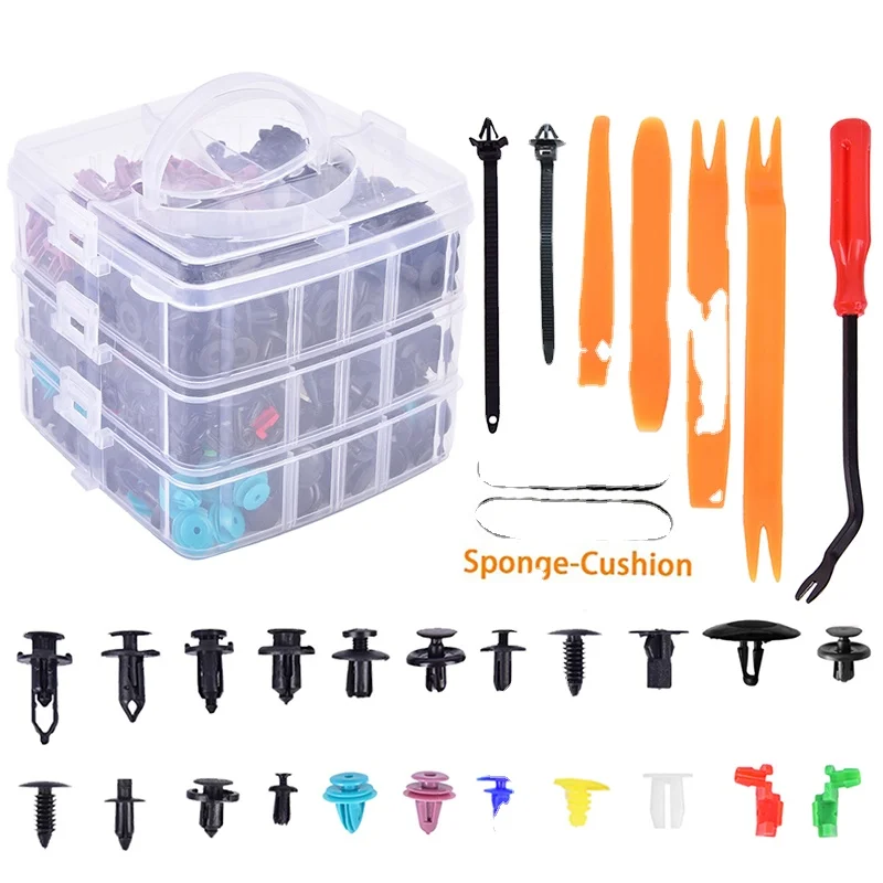 723 шт. автомобиль Push фиксатор зажимы для галстуков и авто крепежа ассортимент самых популярных размеров нейлон бамперное крыло заклепки бампер комплект