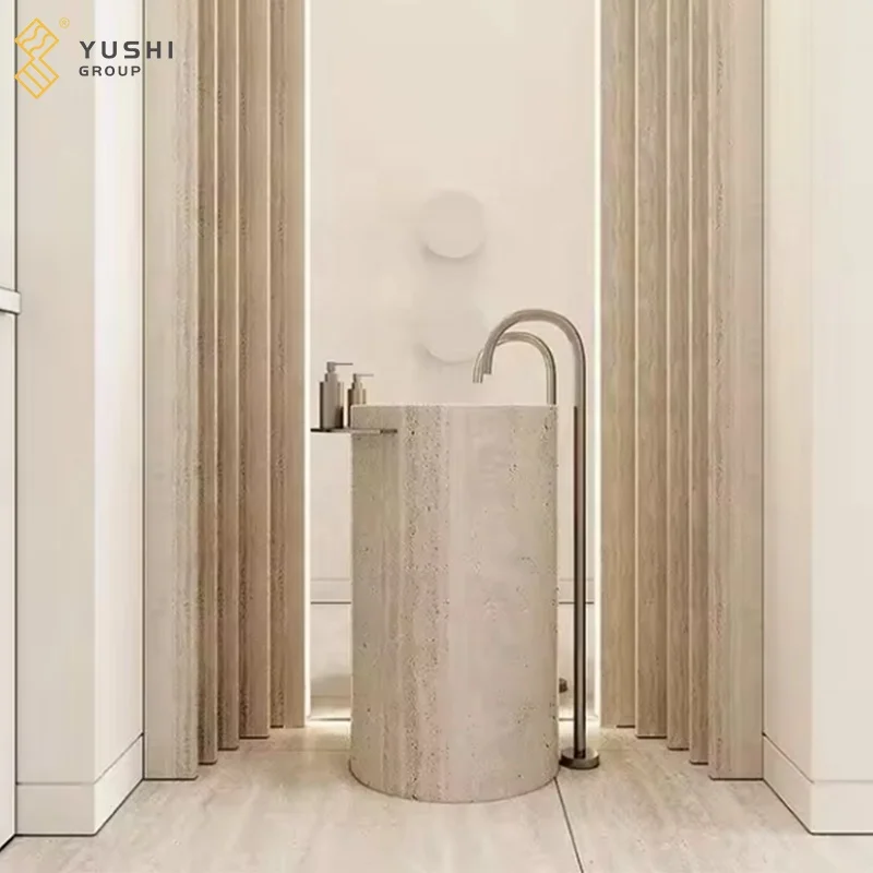 Yushi Group High Quality Natural Stone Vanity Marble Sink Rustic Travertine for Kitchen Countertop and bathroom