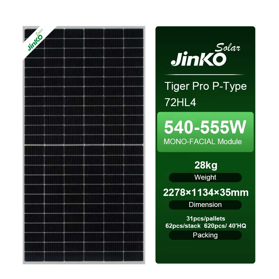 Jinko 555w 550w 545w 540w Monocrystalline Perc Photovoltaic Module Panel Solar