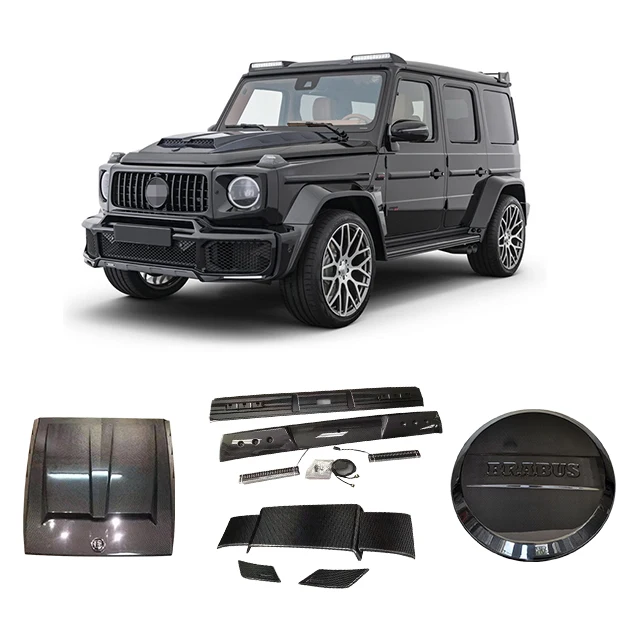 Babos Carbon Fiber Kit  Hood Top &Tail Wing  Spare Wheel Cover  Top Lamp  for G class